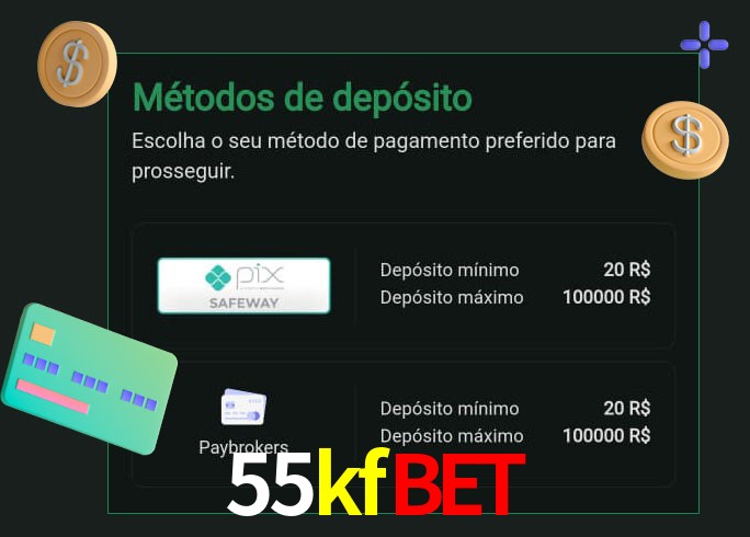 O cassino 55kfbet oferece uma grande variedade de métodos de pagamento